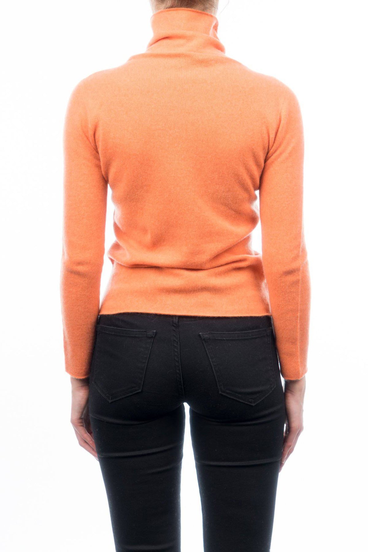 Women's 100% cashmere turtleneck, colour Orange, view 3 | Dalle Piane Cashmere