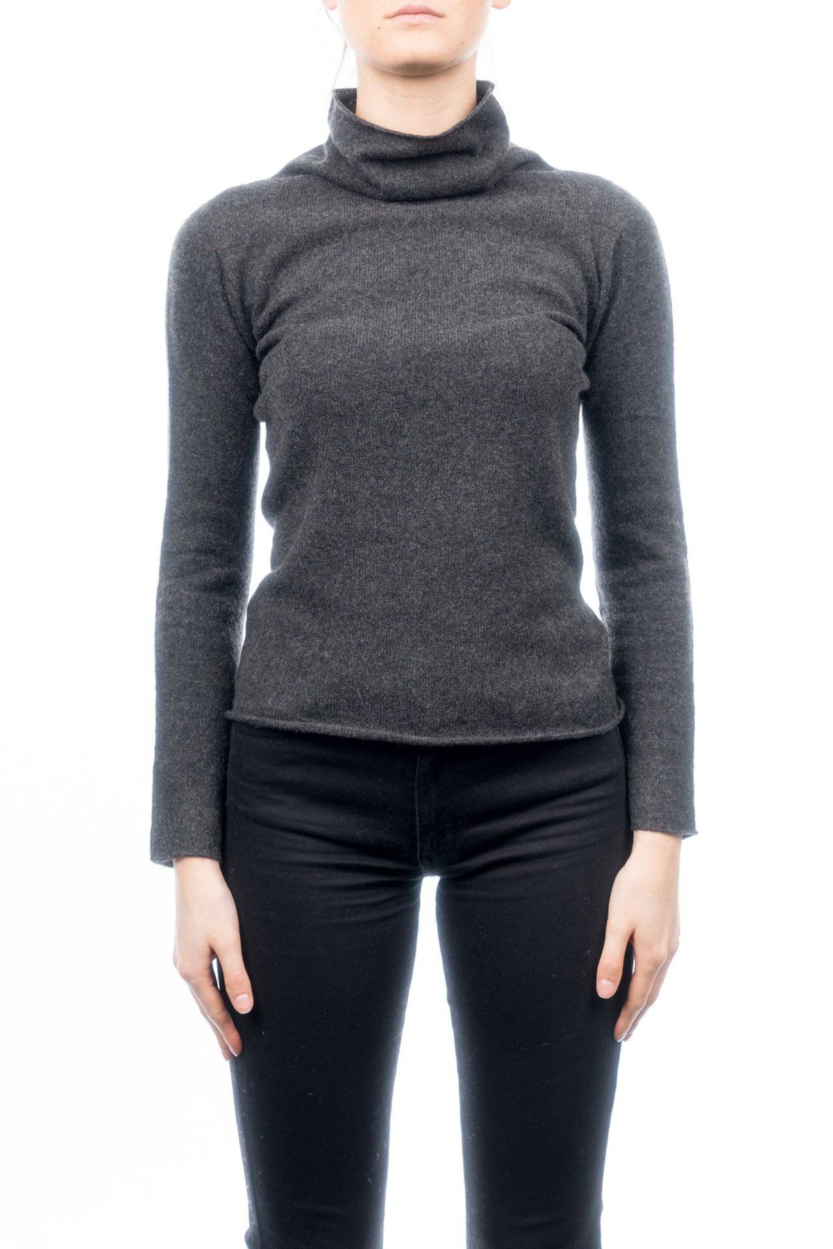 Women's 100% cashmere turtleneck, colour Anthracite | Dalle Piane Cashmere