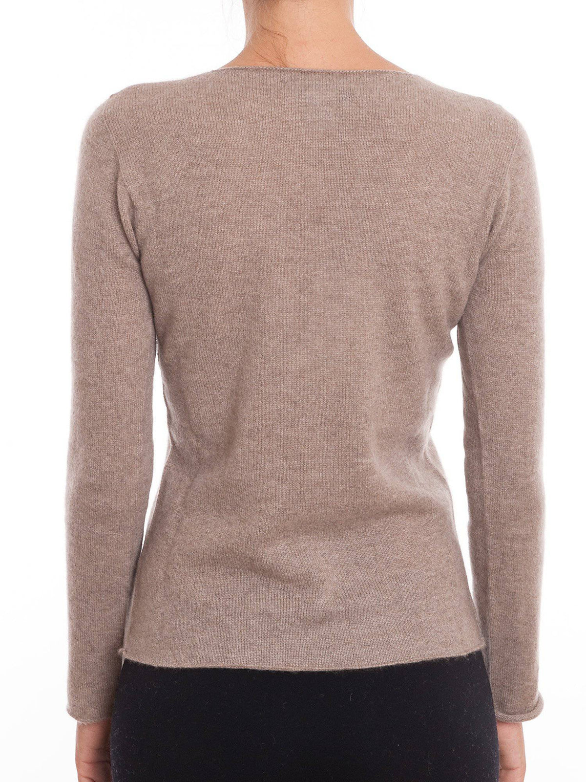 Women's 100% cashmere V-neck, colour Mink, view 5 | Dalle Piane Cashmere