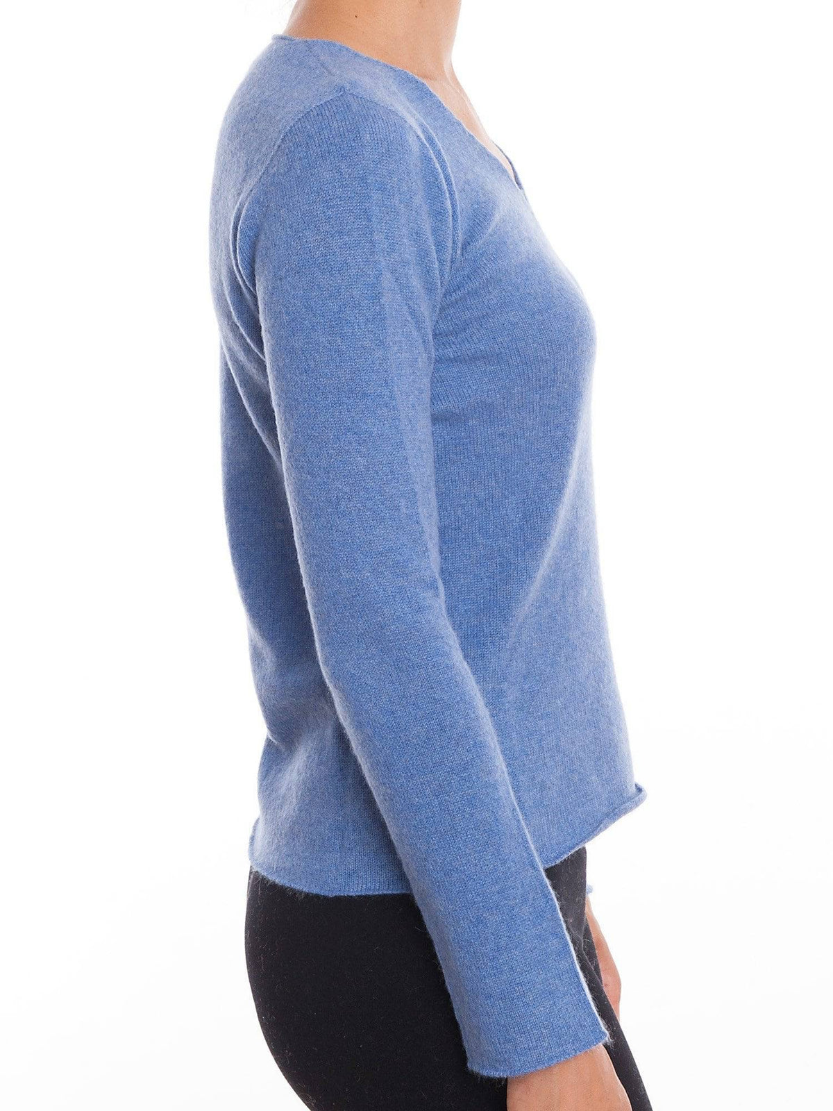 Women's 100% cashmere V-neck, colour Cream, view 5 | Dalle Piane Cashmere
