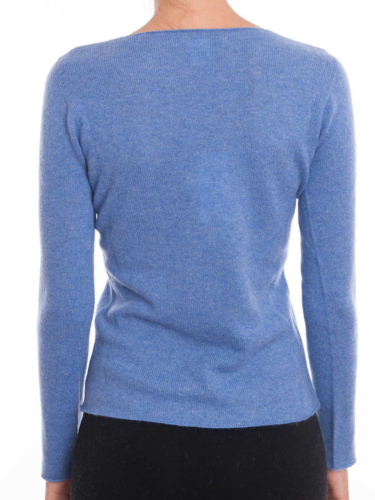 Women's 100% cashmere V-neck, colour Cream, view 6 | Dalle Piane Cashmere