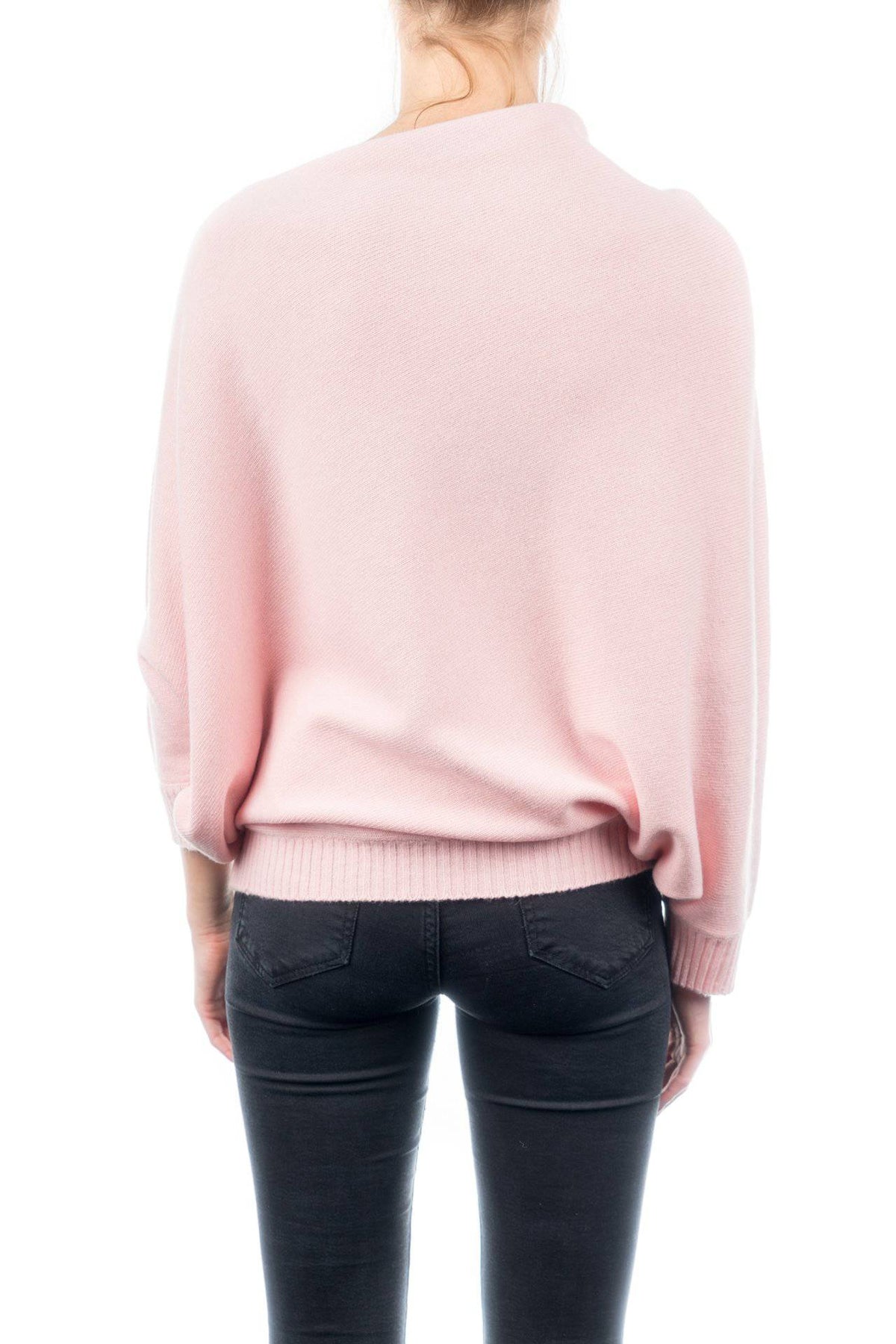 Cashmere blend poncho with sleeves, colour Pink, view 3 | Dalle Piane Cashmere
