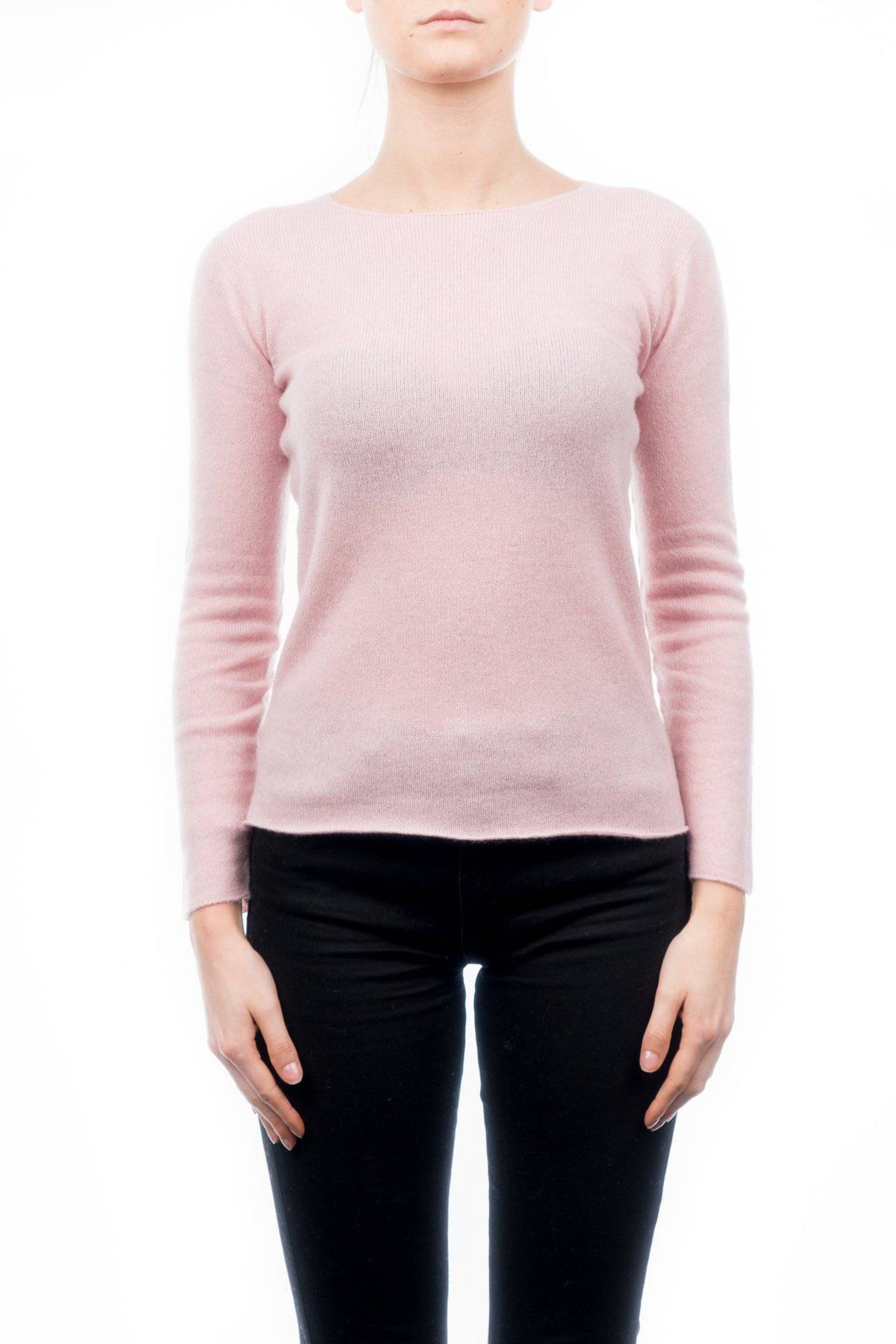 Women's 100% cashmere crewneck, colour Cream, view 4 | Dalle Piane Cashmere