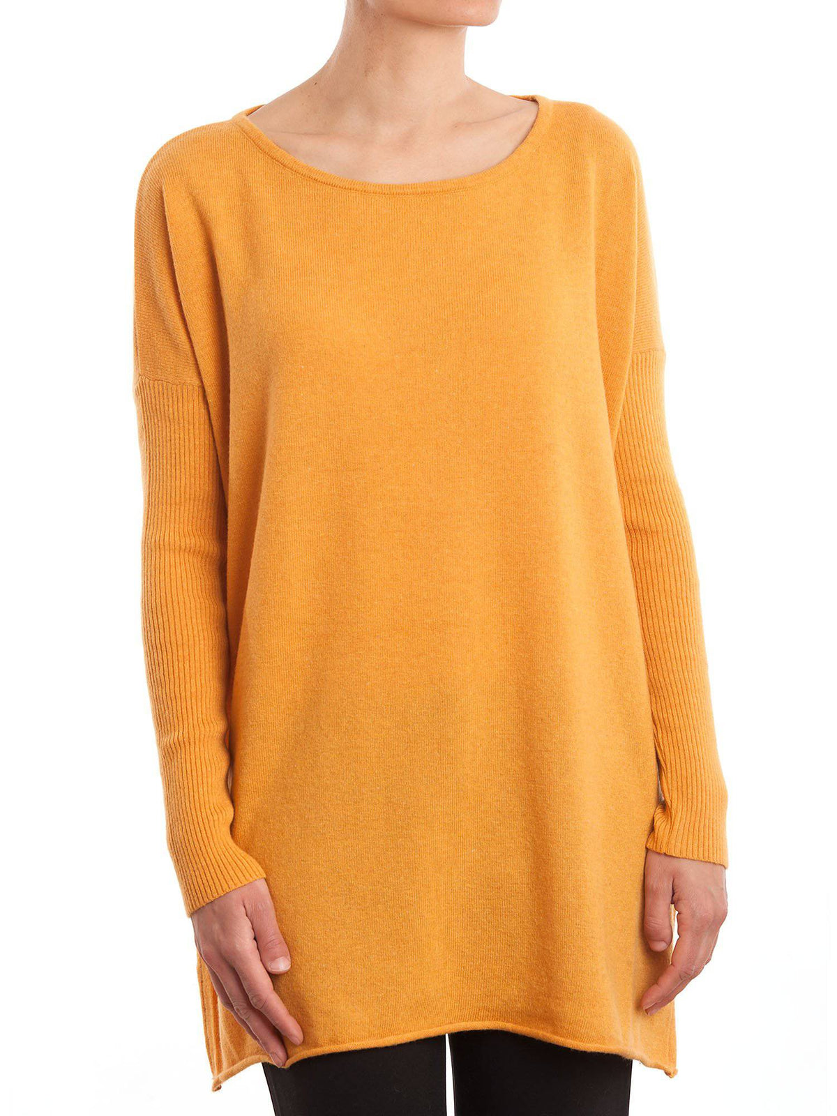 Women's cashmere blend oversized sweater, colour Yellow | Dalle Piane Cashmere