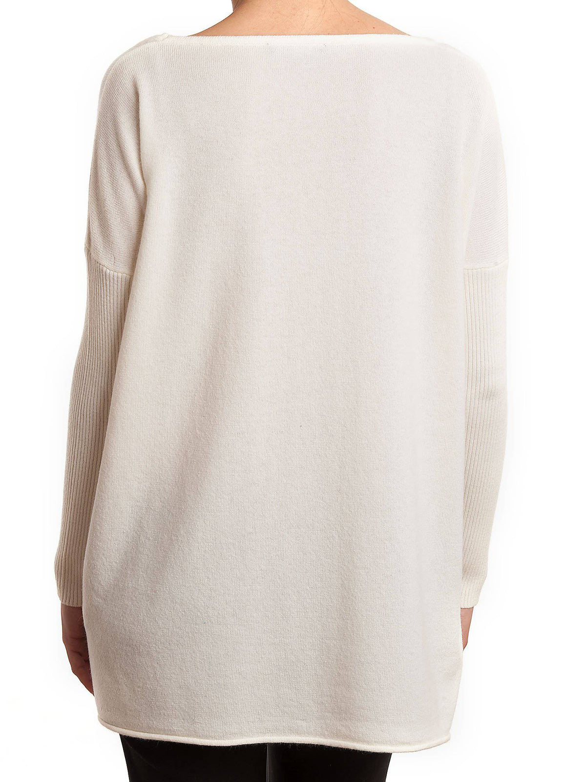 Women's cashmere blend oversized sweater, colour Cream, view 3 | Dalle Piane Cashmere