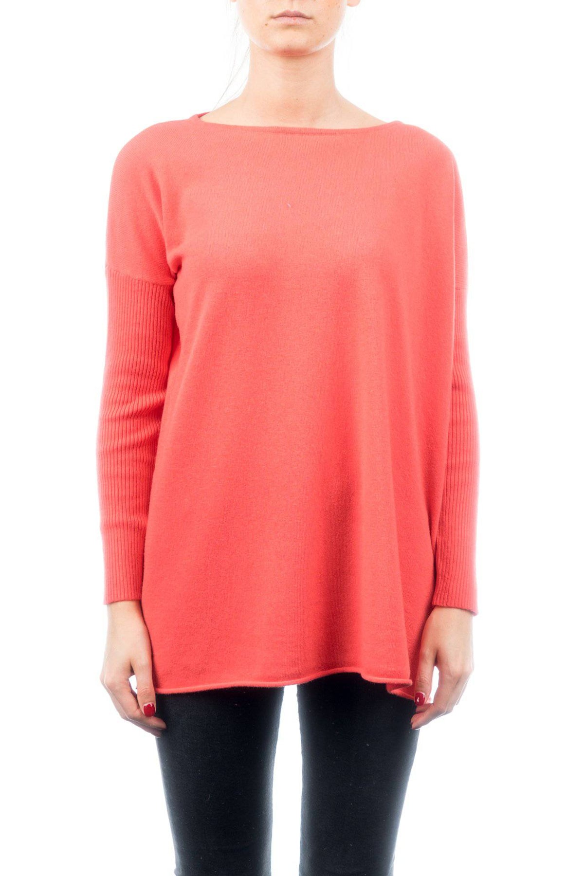 Women's cashmere blend oversized sweater, colour Orange | Dalle Piane Cashmere