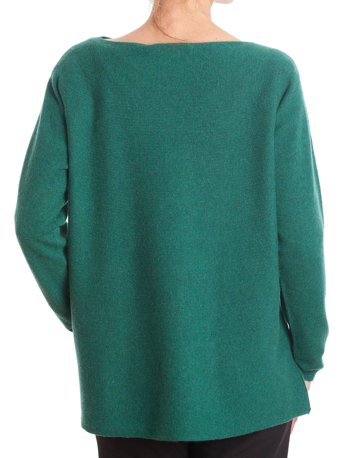 Women's 100% cashmere oversized sweater, colour Green, view 3 | Dalle Piane Cashmere