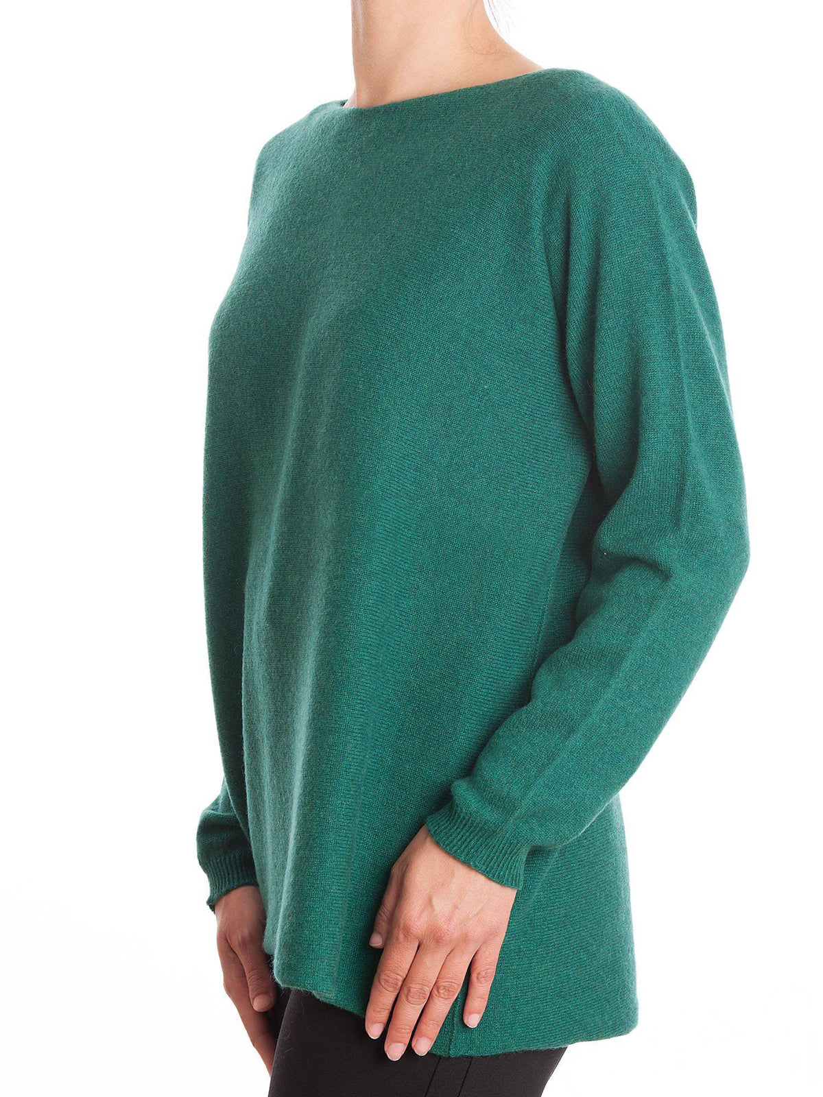 Women's 100% cashmere oversized sweater, colour Green, view 4 | Dalle Piane Cashmere
