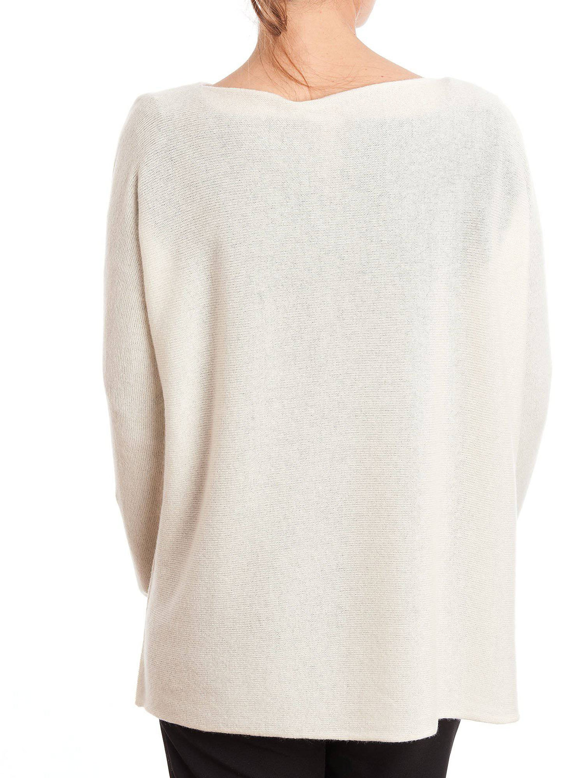 Women's 100% cashmere oversized sweater, colour Cream, view 3 | Dalle Piane Cashmere