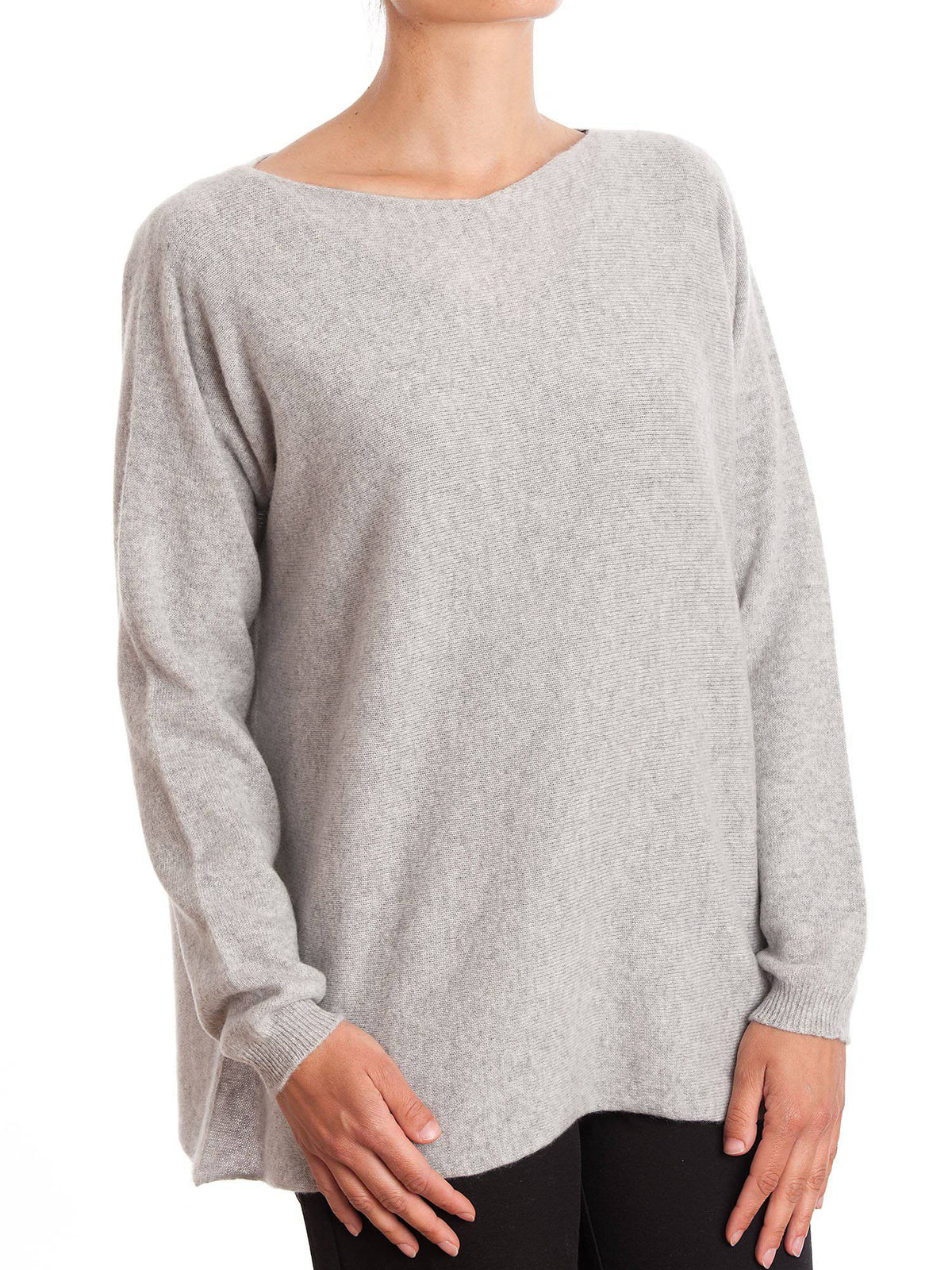 Women's 100% cashmere oversized sweater, colour Grey | Dalle Piane Cashmere