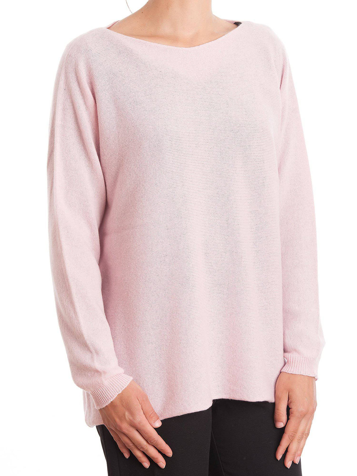Women's 100% cashmere oversized sweater, colour Pink | Dalle Piane Cashmere