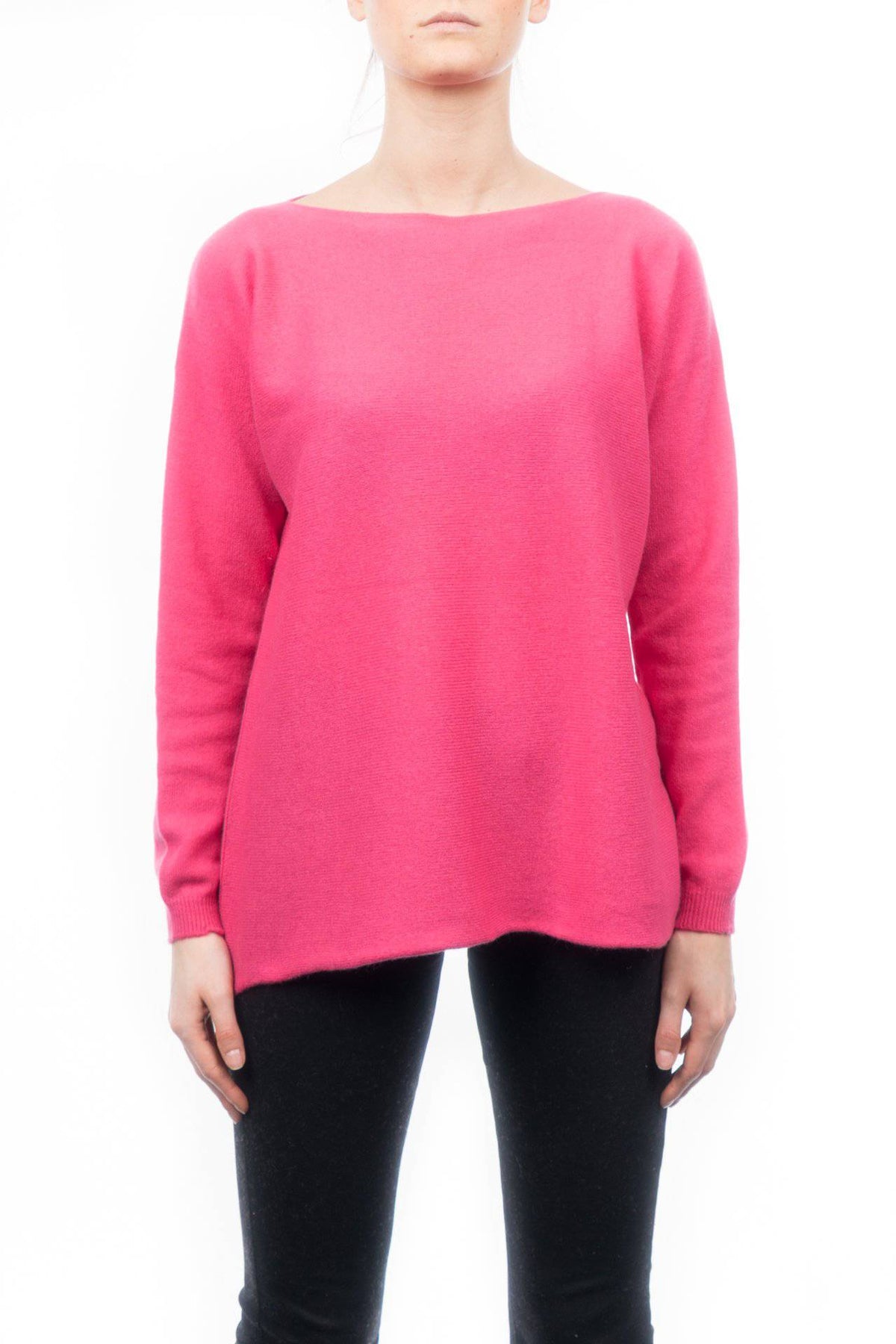 Women's 100% cashmere oversized sweater, colour Fuchsia | Dalle Piane Cashmere